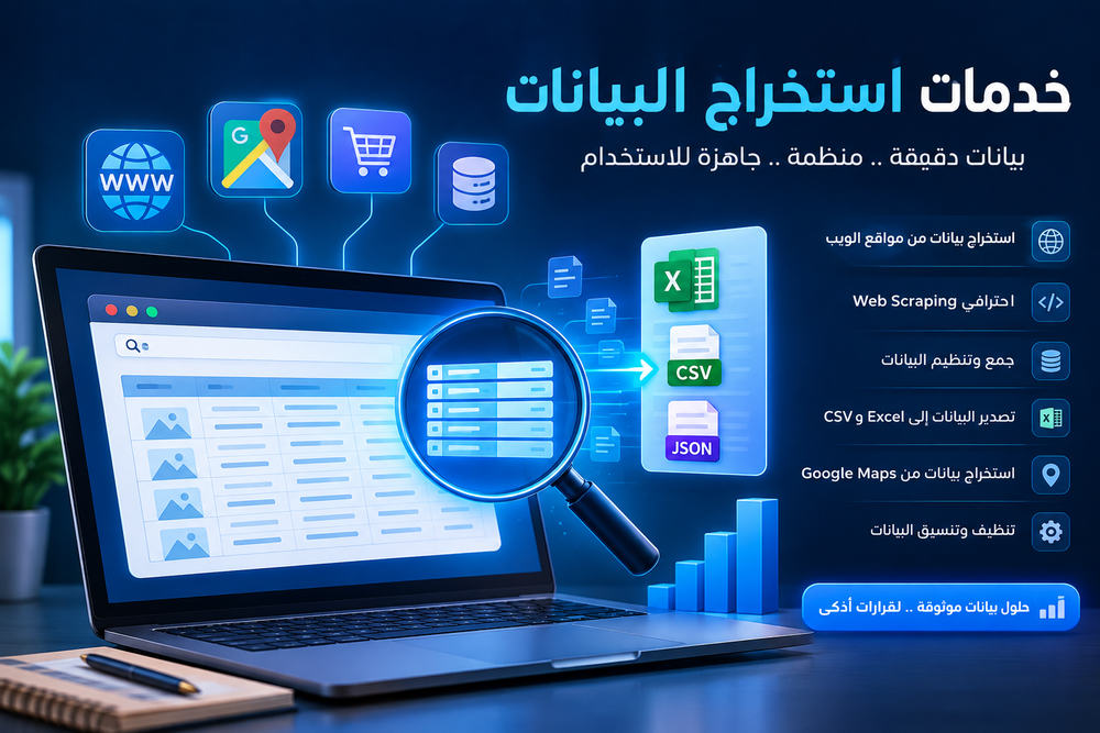 خدمات استخراج البيانات: حلول احترافية لجمع وتنظيم المعلومات من الإنترنت